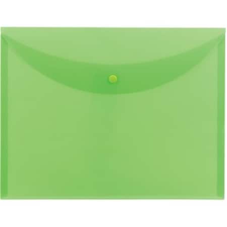 Pen2Paper Snap Closure Poly Envelopes File Wallet, Green, 10PK PE3208945